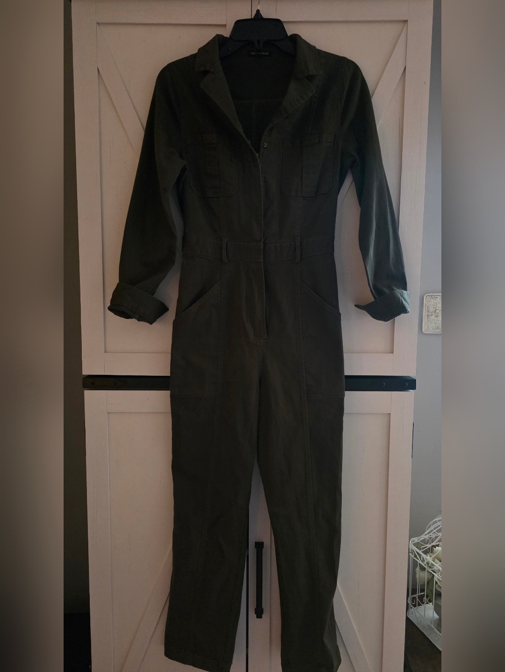 Skies Are Blue Olive Green Utility Jumpsuit